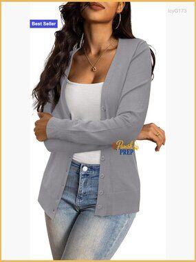 Button Down Long Sleeve Soft Knit Cardigan Sweaters
